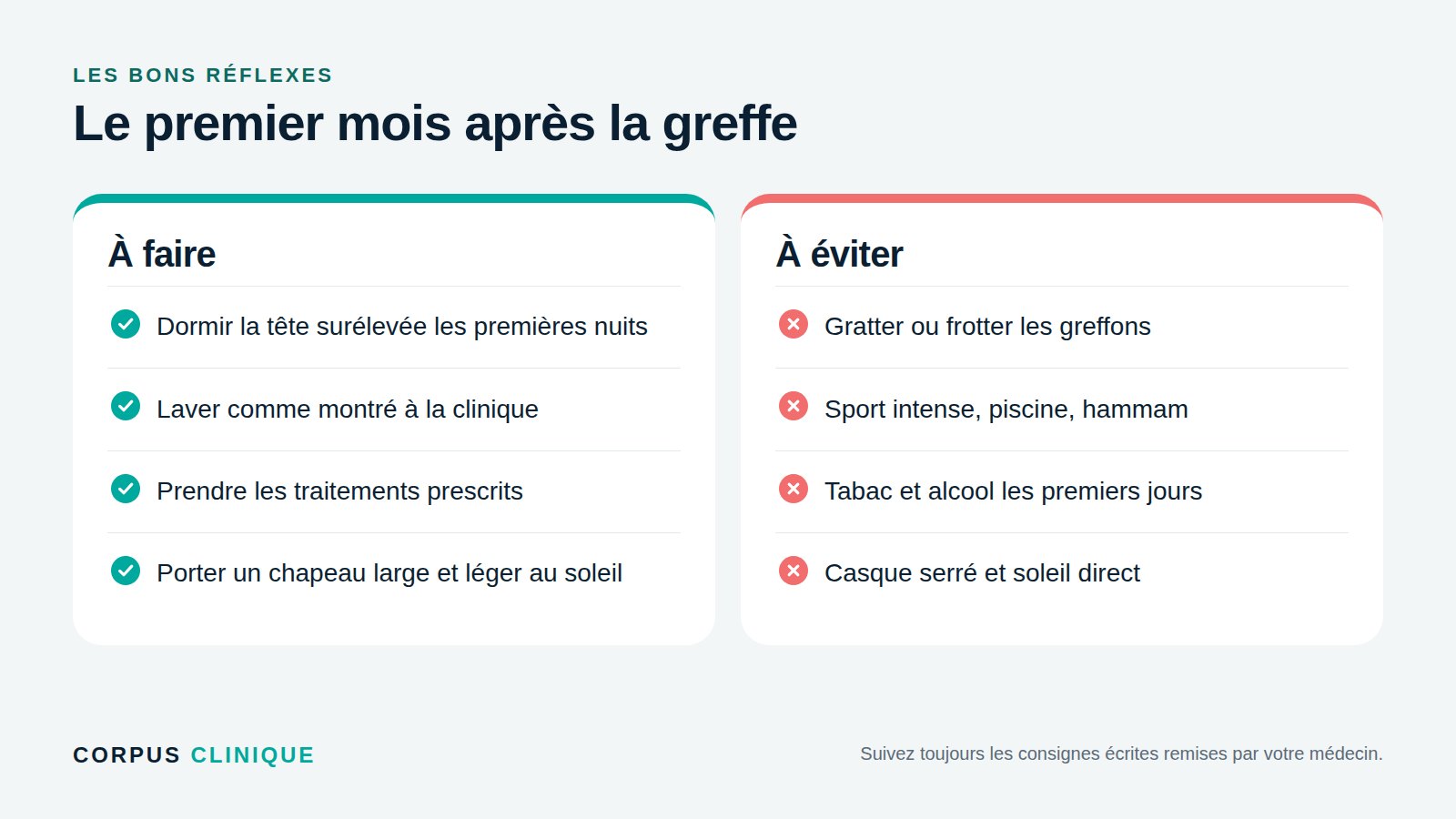 Ce qu’il faut faire et éviter le premier mois après une greffe de cheveux