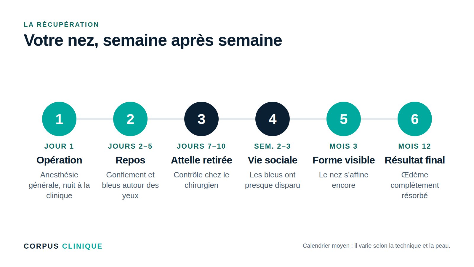 Calendrier de récupération après une rhinoplastie